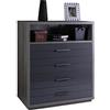 Composad | Cassettiera con 4 cassetti e 1 vano, Cassettiera Camera Da Letto, (LxAxP) 97x115,10x50 cm, Colore Rovere e Grigio Laccato, Made in Italy