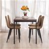 FurnitureR Tavoli da soggiorno in marrone, stile elegante e raffinato per 4-6 persone, piano in legno spesso con struttura in metallo, per sala da pranzo, sale da ricevimento, 120 x 70 x 75 cm