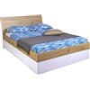 Composad | Letto della Linea GLOBO con 4 Cassetti Contenitori, Letto Queen Size Contenitore, (LxAxP) 145,80x95,60x220,20 cm, Colore Rovere Oak Mielato e Bianco laccato, Made in Italy