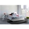 Talamo Italia Letto Matrimoniale Betty, Letto Contenitore con Rivestimento in Tessuto, 100% Made in Italy, Apertura Frontale, Adatto per Materasso Cm 160x190, Bianco