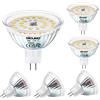 DiCUNO Lampadina LED GU5.3 MR16, 6W equivalente a 50W alogeno, Bianco naturale 4000K, 580lm, 12V Faretto LED, Non dimmerabile, Angolo del fascio 120°, Lampada riflettore per faretto incasso, 6 Pezzi