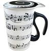 EYMPEU Tazza da Caffè con Nota Musicale con Coperchio, Tazza Colazione 450ML per Caffè, Tè, Acqua