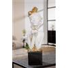 GILDE Scultura in resina con rose, 42 cm, colore: bianco