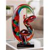GILDE Scultura Palmeira in vetro, multicolore, superficie lucida, altezza 28 cm, larghezza 17 cm, profondità 15 cm