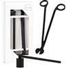 Airy Abode Set di Accessori per Candele con spegnitoio e taglierino per stoppino, Colore: Nero