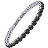 JEROOT - Braccialetto magnetico da tennis da donna, in acciaio inox, argento AAA, 2 mm, in zirconia cubica nera, con cristalli (3500 GAUSS per magnete)