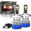 GSRECY Lampadina per faro a LED, 80 W, 12000 lm, 6000 K, colore bianco, kit di conversione per fari a LED, lampadina in miniatura Plug and Play, confezione da 2 (H4)