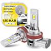 Sidaqi H8 H11 Lampadina LED 6000K bianco 1:1 Dimensione 32000LM Super luminoso LED H8 con ventola, H11 Kit di conversione fari 12V per Hi/Lo Beam Fendinebbia Plug and Play-2PCS
