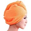 Fiauli Turbante per capelli, asciugamano traspirante in microfibra assorbente forte, cappello morbido ad asciugatura rapida, cuffia da doccia colorata per bagno-arancione