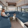 KYJSW Federe per Cuscino per Camper, Copricuscino per Sedili di Roulotte, Fodere per Cuscini per RV Auto, Coprisedile per Caravan in Jacquard (Blue,W 150-190 cm, D 50-70 cm)