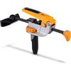 BORA Morsetto per cani in linea con regolazione automatica con piolo diviso, base girevole a 360°, spessore morsetto 75 mm, forza di serraggio 11-250 kg, asta di spinta in acciaio temprato, adatto per