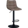 CLP Sgabello Jerry in tessuto I Sgabello regolabile in altezza I Sedia girevole a 360° con schienale per cucina e salotto, Colore:tortora, Colore del telaio:nero