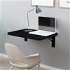 Shally Dogan Tavolo da Parete Pieghevole 60 x 40 cm in Legno, Scaffale a Muro Richiudibile Salvaspazio Versatile, Scrivania Porta Pc, Tavolino da Pranzo, Soggiorno, Salotto, Bagno, Cucina (Nero)