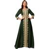 Aibaowedding Abiti musulmani Donne Abito da sera Dubai Stile Caftano Robe Full Lunghezza Ricamo Stampa Floreale Islamico Turco Marocchino Abiti Da Sera Di Nozze, Blu, M