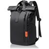 Yooler Zaino Uomo, 28L Zaino Rolltop Impermeabile, Zaino Donna con Scomparto per Laptop, Zaino da Viaggio Grande per Scuola, Ciclismo, Tempo Libero, Viaggi, Business, Sport, Nero