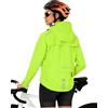 FitsT4 Sports Giacca antipioggia da donna, leggera, impermeabile, ripiegabile, da corsa, riflettente, con cappuccio, Giallo fluorescente., Medium
