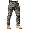 Generisch Pantaloni da allenamento da uomo, colore nero, impermeabili, mimetici, per attività all'aria aperta, più tasche, in softshell, leggeri, pantaloni tattici durevoli, slim fit, mimetico, L