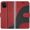 BoxTii Cover per Xiaomi Redmi 10C, Custodia in PU Pelle Portafoglio per Xiaomi Redmi 10C, Magnetica Cover a Libro con Slot per Schede, Rosso