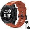 CHULN 22mm Silicone Cinturino per Garmin Instinct/Instinct 2Solar/Tactical, Regolabile Sportiva Cinturino di Ricambio per Smartwatch.