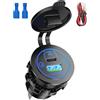 Funyord Adattatore USB-C per Accendisigari 48W PD3.0 & QC3.0 - Caricatore Auto USB con Presa 12V/24V, Luce LED Blu - Ricarica Rapida per iPhone, Samsung Galaxy, Huawei, Xiaomi, iPad (48W PD3.0+QC3.0)