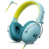 awatrue Cuffie per Bambini con Cavo, Limite di Volume 74/85dB, Suono Stereo, Suono HD, Cuffie per Bambini Pieghevoli Over Ear per Scuola/Tablet/PC (Verde Giallo)