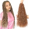 ABIELIU Confezione da 8 extension finte per capelli all'uncinetto, per donne nere all'uncinetto, extension per capelli da dea Locs (61 cm (confezione da 8), #27)