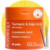 PLANTIFIQUE Dischetti Detergenti al Curcuma e Acido Kojico con Ceramidi, Niacinamide e Vitamina C - 60 Dischetti Esfolianti Viso per Macchie Scure e Iperpigmentazione - Skincare Kit Viso