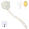 Topfinder Spazzola Schiena Doccia, Spugna Doccia con Manico Lungo Spalma Crema Schiena (Bianco)