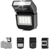 ULANZI SL03 Mini flash Speedlite per fotocamera, Flash macchina fotografica GN8 6500±300K, Angolo di 90° regolabile, 200lux@0.3m, compatibile con Sony/Canon/Fuji/Nikon con slitta a contatto singolo
