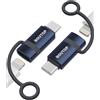 BOUTOP C33 Adattatore Lightning a USB C [Certificato Apple MFi] per ricarica rapida da 60 W compatibile con iPhone 15 Pro/15 Pro Max/15/15 Plus, MacBook, iPad - [2 Pezzi, Blu]