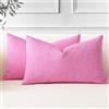 JOTOM 2 Pezzi Federe Cuscini Divano 30x50cm Copricuscini Per Divano in Lino Rosa Caldo Decorativo Copricuscini Cuscino Caso Decorazione per la Casa Federe per Divano Soggiorno Letto (Rosa Caldo)