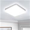 WTUOING Plafoniera LED, Plafoniera LED 36W 4000K 4500LM Lampada Bianco Neutro Plafoniera Quadrata Bagno per Cucina Corridoio Seminterrato Camera da Letto Sala da Pranzo, Argento, Ø230*H40mm