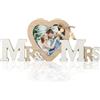 SWTYExt Mr & Mrs Decorazioni Matrimonio con Cornice Foto Cuore, Decorazioni Cerimonie di Nozze Tavolo, Regalo Matrimonio Vintage, Lettere in Legno per Bomboniere Anniversario, Festa, Foto di Scena