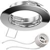ledscom.de Cornice da incasso a soffitto FERE, rotonda, cromo lucido (GU10/MR16/GU5,3/50mm) incl. presa GU10
