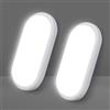 VivaLet Lampada da Parete a LED a 2 Pezzi per Interni 12W 1200LM, Luci LED Ovale Bianca, 4000K Applique da Parete Esterno, IP54 Plafoniera Soffitto per Bagno, Scale, Giardino, Cantina, Garage