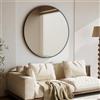 BEAUTYPEAKSpecchio rotondo da 106 cm, infrangibile con cornice in alluminio, da bagno e camera da letto