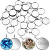 TXXATX 25 Pezzi Vassoi per Pendente 25mm in Acciaio Inossidabile Supporti Rotondi per Cabochon in Argento per Creazioni Fai-da-te Gioielli Foto Fiori Secchi Glitter Ciondoli