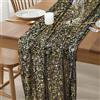 LQTSLFM Runner Tavolo Tulle, 70 x 300 cm Runner Pizzo per Tavolo Lungo, Lucido Tovaglia in Tulle, Elegante Runners Tavola con Lamina a Caldo per Feste, Matrimoni, Banchetti, Creatività Fai da Te (Nero)