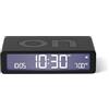 Lexon Flip Classic sveglia Mattina Luminosa reversibile con Faces on Off e Funzione Snooze, Display LCD e Luce Touch, Ricaricabile da USB-C - Nero