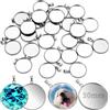 TXXATX 25 Pezzi Vassoi per Pendente 30mm in Acciaio Inossidabile Supporti Rotondi per Cabochon in Argento per Creazioni Fai-da-te Gioielli Foto Fiori Secchi Glitter Ciondoli
