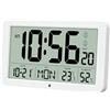 YsyYey Grande sveglia digitale con monitor di temperatura e umidità, orologio da parete USB/alimentato a batteria intelligente da montare a parete e da comodino con oscuramento automatico, DST