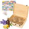 JasCherry 80 Slots Scatola per Oli Essenziali - Organizzatore in Pino per Oil Aromaterapia Profumati - Ideale Contenitore Regalo per Viaggio Stoccaggio Visualizzazione
