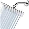 Katezon Soffione Doccia Katezon a Pioggia ad Alta Pressione da 20 cm con Braccio da 25 cm, Soffione Quadrato in Acciaio Inox, Ugelli Autopulenti in Silicone, Montaggio Universale a Parete e a Soffitto (Cromo)