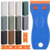 Starvortex 17 Pezzi Kit Riparazione Parquet, Kit di Riparazione Legno per Riparazione Graffi, Macchie, Buco Parquet, 8 Bastoncini di Cera Colorata con Raschietto per Tutti i Tipi di Mobili in Legno (Grigio)