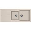 Plados AM11620-94 Lavello 2 Vasche con Gocciolatoio Reversibile Plados Serie Elegance 116-20 finitura 94 ULTRAGRANIT AVENA