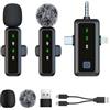 Gaogodot Mini Microfono Wireless per iPhone/Android/PC, Microfono Lavalier per Smartphone, Microfoni da bavero a clip senza fili per Podcast, Video Live, Streaming,Tiktok, Youtube, Vlogging, Interviste