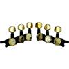 Guyker Accordatori di bloccaggio per chitarra (3L + 3R) - 1:18 Lock String Tuning Key Pegs Machine Head Replacement for ST TL SG LP Style Electric, Folk o Acoustic Guitars - Oro + Nero