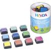 HEYDA Stempelkissen-Set Rainbow, Klarsicht-Runddose