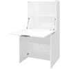 Web Furniture Dalia Scrivania, Melaminico, Bianco Laccato, Extra Large
