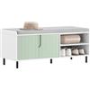 SoBuy Scarpiera con 2 ante e 4 ripiani Scarpiera con seduta Panca con vano portaoggetti Panca da ingresso Verde 110x40x45cm FSR158-GR